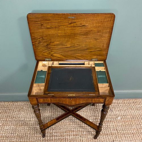 FINE QUALITY ANTIQUE VICTORIAN WALNUT WORK TABLE - ADDITIONAL PHOTO 1