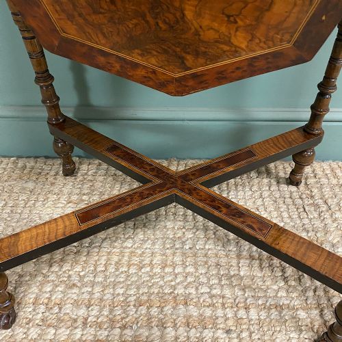 FINE QUALITY ANTIQUE VICTORIAN WALNUT WORK TABLE - ADDITIONAL PHOTO 6
