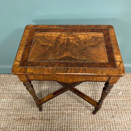 FINE QUALITY ANTIQUE VICTORIAN WALNUT WORK TABLE - ADDITIONAL PHOTO 8