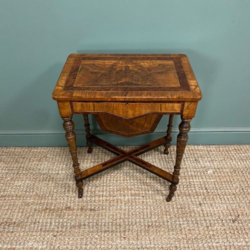 FINE QUALITY ANTIQUE VICTORIAN WALNUT WORK TABLE - ADDITIONAL PHOTO 9