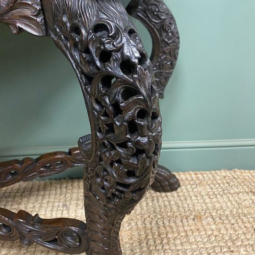 UNUSUAL ANTIQUE CARVED BURMESE CONSOLE TABLE - ADDITIONAL PHOTO 1