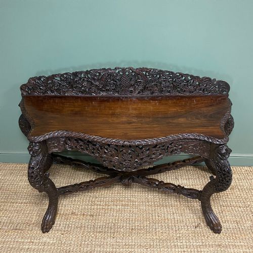 UNUSUAL ANTIQUE CARVED BURMESE CONSOLE TABLE - ADDITIONAL PHOTO 6