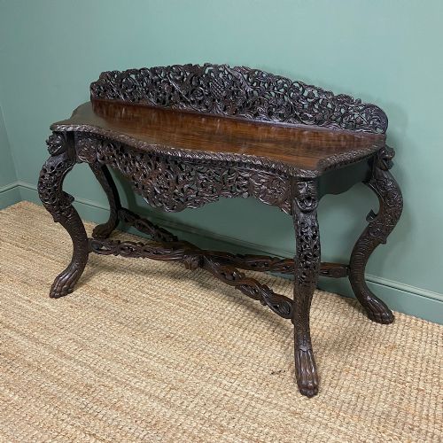 UNUSUAL ANTIQUE CARVED BURMESE CONSOLE TABLE - ADDITIONAL PHOTO 11