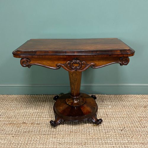stunning antique victorian rosewood card table - CATEGORY: ANTIQUE TABLES - DATED VICTORIAN