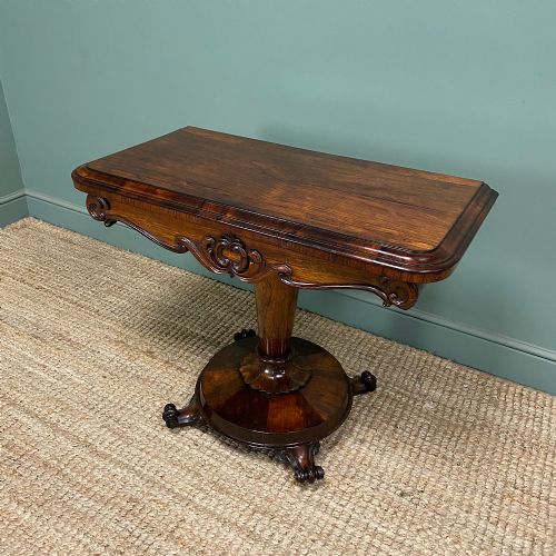 STUNNING ANTIQUE VICTORIAN ROSEWOOD CARD TABLE - ADDITIONAL PHOTO 1