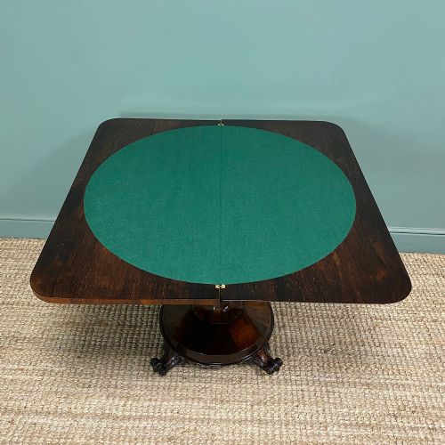 STUNNING ANTIQUE VICTORIAN ROSEWOOD CARD TABLE - ADDITIONAL PHOTO 3