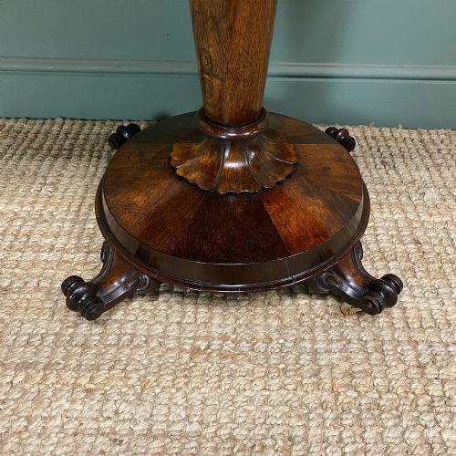STUNNING ANTIQUE VICTORIAN ROSEWOOD CARD TABLE - ADDITIONAL PHOTO 8