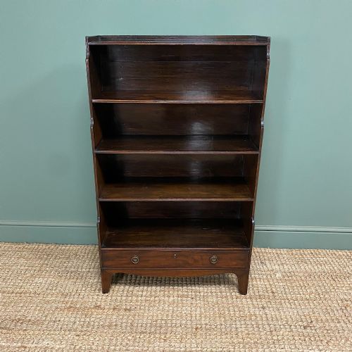 quality small mahogany antique waterfall bookcase - CATEGORY: ANTIQUE BOOKCASES - DATED 19TH CENTURY