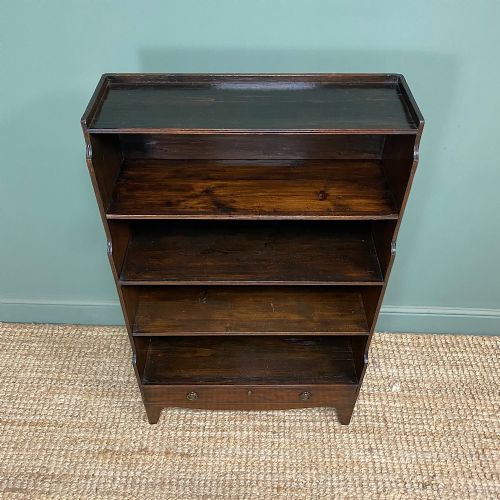 QUALITY SMALL MAHOGANY ANTIQUE WATERFALL BOOKCASE - ADDITIONAL PHOTO 1