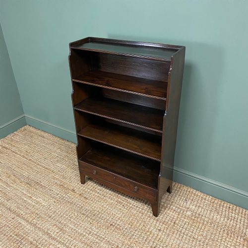 QUALITY SMALL MAHOGANY ANTIQUE WATERFALL BOOKCASE - ADDITIONAL PHOTO 5