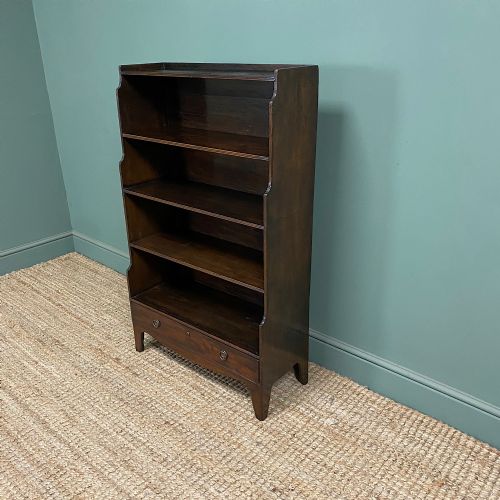 QUALITY SMALL MAHOGANY ANTIQUE WATERFALL BOOKCASE - ADDITIONAL PHOTO 6