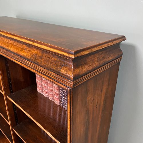 SUPERB LARGE ANTIQUE WALNUT OPEN BOOKCASE BY WARINGS - ADDITIONAL PHOTO 1