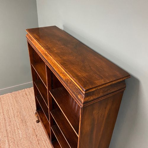 SUPERB LARGE ANTIQUE WALNUT OPEN BOOKCASE BY WARINGS - ADDITIONAL PHOTO 5