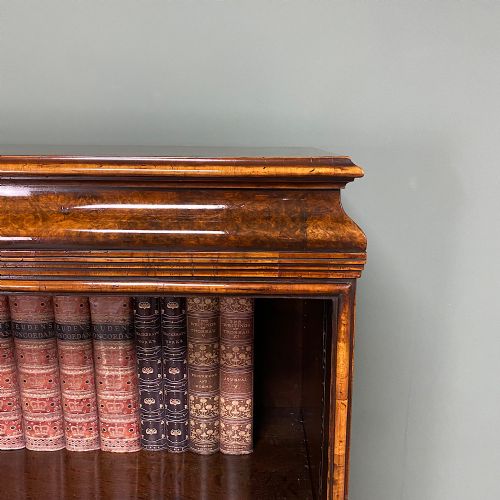 SUPERB LARGE ANTIQUE WALNUT OPEN BOOKCASE BY WARINGS - ADDITIONAL PHOTO 6