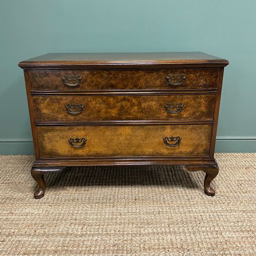 SPECTACULAR ANTIQUE EDWARDIAN WALNUT CHEST OF DRAWERS - ADDITIONAL PHOTO 2