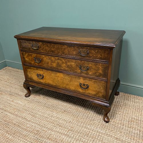 SPECTACULAR ANTIQUE EDWARDIAN WALNUT CHEST OF DRAWERS - ADDITIONAL PHOTO 3