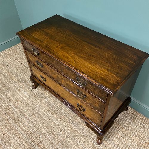 SPECTACULAR ANTIQUE EDWARDIAN WALNUT CHEST OF DRAWERS - ADDITIONAL PHOTO 5