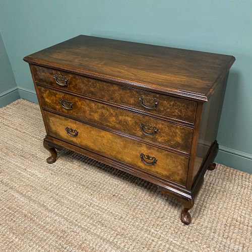 SPECTACULAR ANTIQUE EDWARDIAN WALNUT CHEST OF DRAWERS - ADDITIONAL PHOTO 7