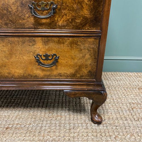 SPECTACULAR ANTIQUE EDWARDIAN WALNUT CHEST OF DRAWERS - ADDITIONAL PHOTO 8