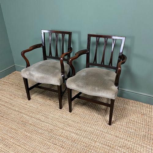 QUALITY PAIR OF ANTIQUE GEORGIAN CARVER ARM CHAIRS - ADDITIONAL PHOTO 4