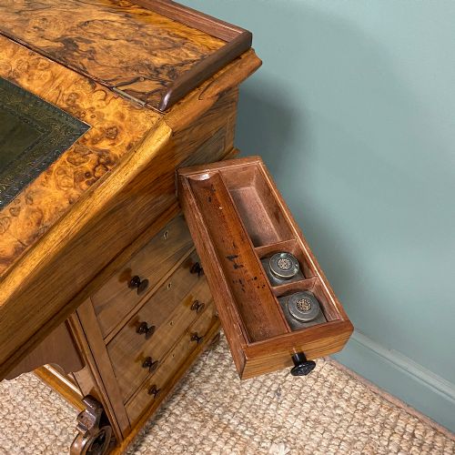 SPECTACULAR QUALITY ANTIQUE VICTORIAN WALNUT DAVENPORT DESK - ADDITIONAL PHOTO 6