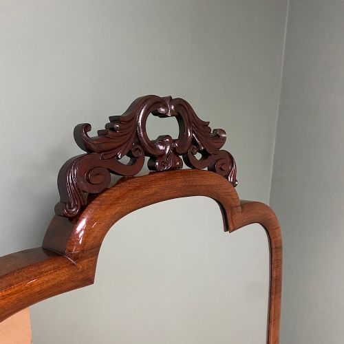 STUNNING MAHOGANY ANTIQUE VICTORIAN CHEVAL MIRROR - ADDITIONAL PHOTO 1