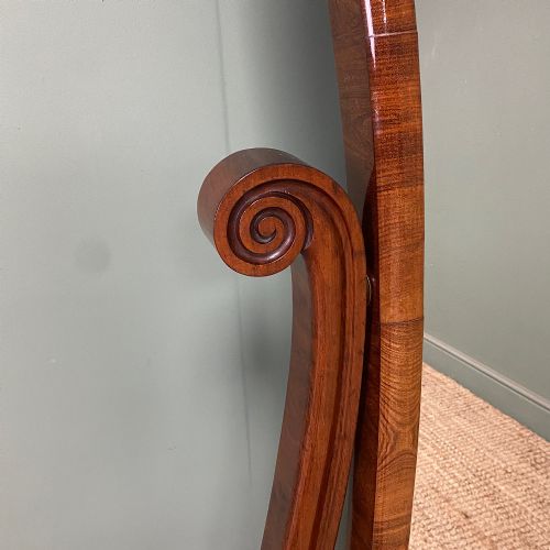 STUNNING MAHOGANY ANTIQUE VICTORIAN CHEVAL MIRROR - ADDITIONAL PHOTO 4