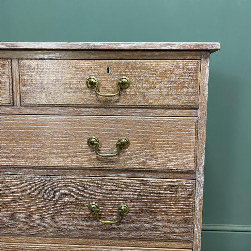 SUPERB QUALITY ANTIQUE LIMED OAK CHEST OF DRAWERS - ADDITIONAL PHOTO 2