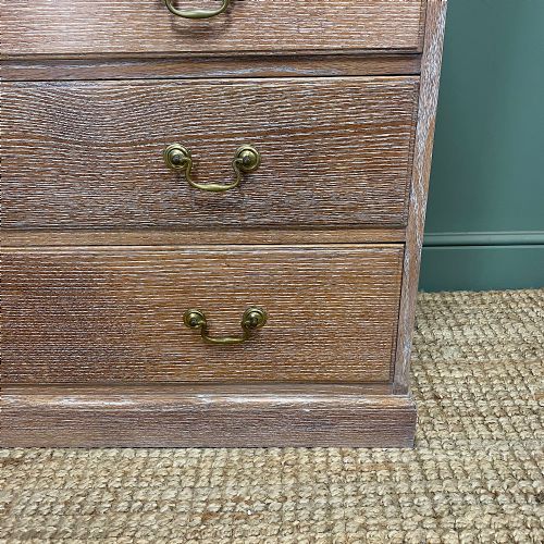 SUPERB QUALITY ANTIQUE LIMED OAK CHEST OF DRAWERS - ADDITIONAL PHOTO 4