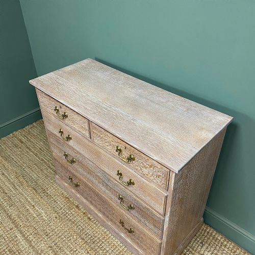 SUPERB QUALITY ANTIQUE LIMED OAK CHEST OF DRAWERS - ADDITIONAL PHOTO 8