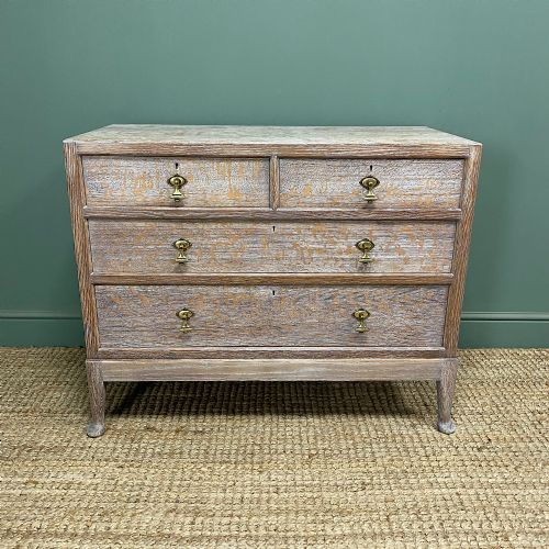 superb heals design antique limed oak chest - CATEGORY: ANTIQUE CHEST OF DRAWERS - DATED EDWARDIAN