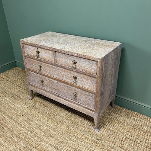 SUPERB HEALS DESIGN ANTIQUE LIMED OAK CHEST - ADDITIONAL PHOTO 4
