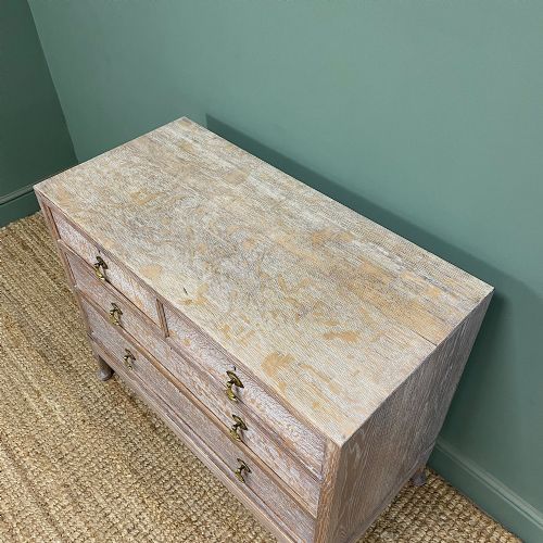 SUPERB HEALS DESIGN ANTIQUE LIMED OAK CHEST - ADDITIONAL PHOTO 5