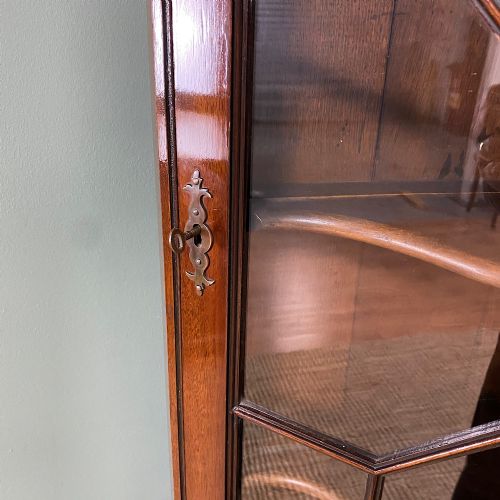 STUNNING EDWARDIAN ANTIQUE GLAZED CORNER DISPLAY CABINET - ADDITIONAL PHOTO 5