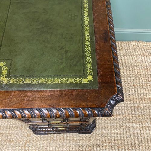 OUTSTANDING LARGE VICTORIAN MAHOGANY DESK - ADDITIONAL PHOTO 3