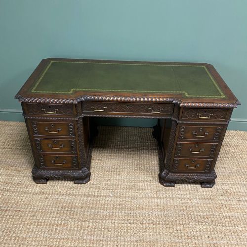 OUTSTANDING LARGE VICTORIAN MAHOGANY DESK - ADDITIONAL PHOTO 6