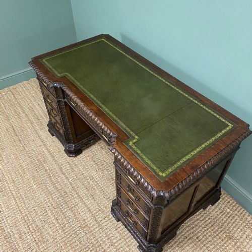 OUTSTANDING LARGE VICTORIAN MAHOGANY DESK - ADDITIONAL PHOTO 9