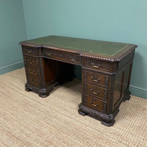 OUTSTANDING LARGE VICTORIAN MAHOGANY DESK - ADDITIONAL PHOTO 10
