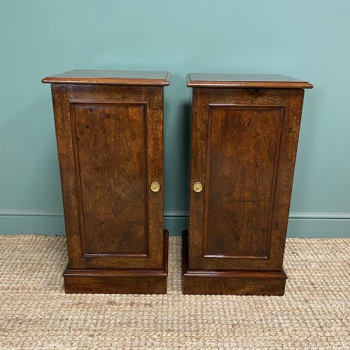 antique victorian mahogany pair of bedside cabinets - CATEGORY: ANTIQUE CUPBOARDS - DATED VICTORIAN