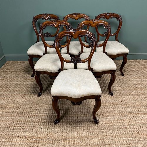 stunning set of 6 antique victorian rosewood dining chairs - CATEGORY: ANTIQUE CHAIRS - DATED VICTORIAN