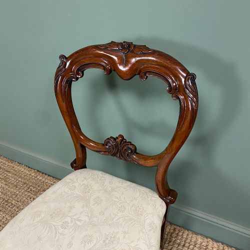 STUNNING SET OF 6 ANTIQUE VICTORIAN ROSEWOOD DINING CHAIRS - ADDITIONAL PHOTO 2