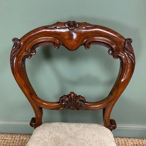 STUNNING SET OF 6 ANTIQUE VICTORIAN ROSEWOOD DINING CHAIRS - ADDITIONAL PHOTO 7