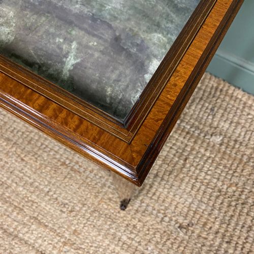 ELEGANT MAHOGANY GLAZED ANTIQUE EDWARDIAN BIJOUTERIE TABLE - ADDITIONAL PHOTO 3