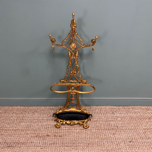 ANTIQUE VICTORIAN CAST IRON HALL STAND - ADDITIONAL PHOTO 2