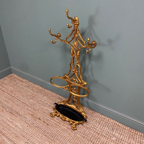 ANTIQUE VICTORIAN CAST IRON HALL STAND - ADDITIONAL PHOTO 6