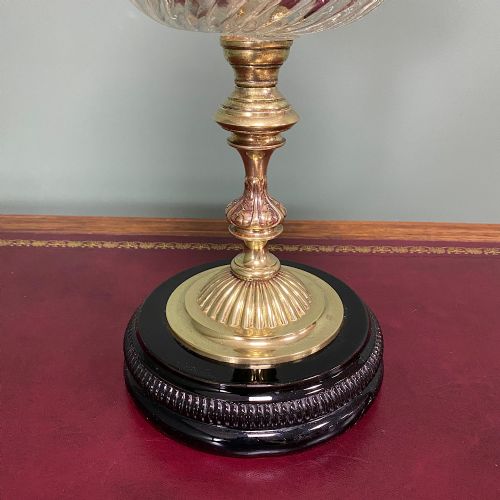 SPECTACULAR 19TH CENTURY BRASS ANTIQUE OIL LAMP - ADDITIONAL PHOTO 5