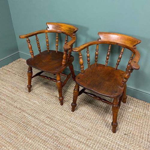 PAIR OF ANTIQUE VICTORIAN CAPTAINS CHAIRS - ADDITIONAL PHOTO 6