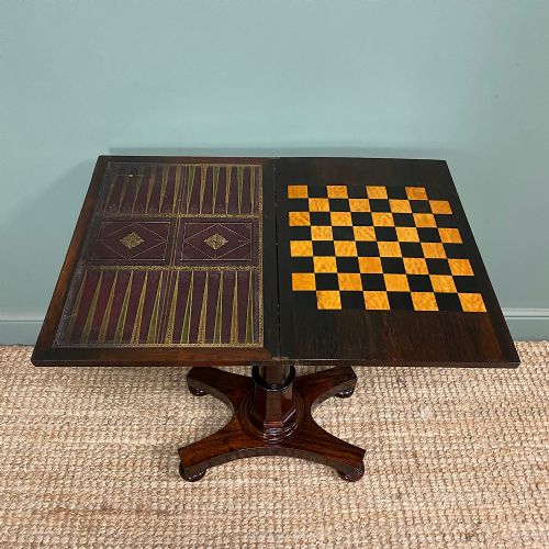 ELEGANT ANTIQUE REGENCY ROSEWOOD GAMES TABLE - ADDITIONAL PHOTO 2