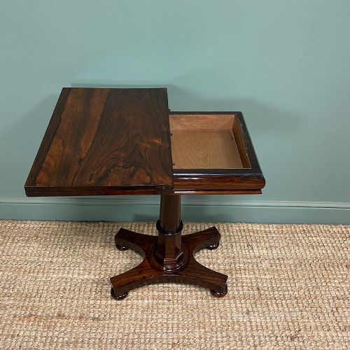 ELEGANT ANTIQUE REGENCY ROSEWOOD GAMES TABLE - ADDITIONAL PHOTO 3