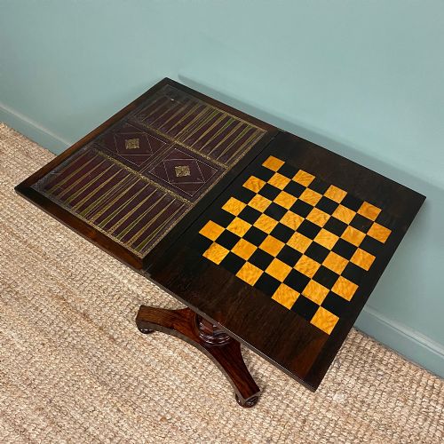 ELEGANT ANTIQUE REGENCY ROSEWOOD GAMES TABLE - ADDITIONAL PHOTO 4